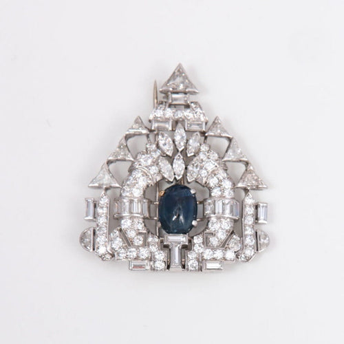 Broche Broche Art Déco, Platine, Diamants & Saphir 58 Facettes DV0032-41