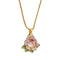 Collier Gabriella Rivalta - Collier en or jaune 18 ct avec rose émaillée 58 Facettes 33328