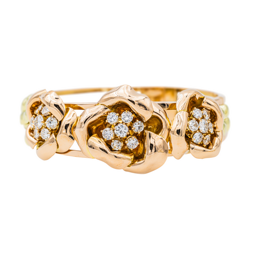 Bracelet Bracelet manchette en or jaune 18 carats serti de diamants 58 Facettes 3334092CN