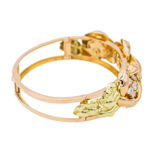 Bracelet Bracelet manchette en or jaune 18 carats serti de diamants 58 Facettes 3334092CN