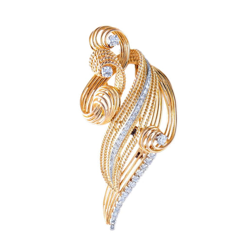 Broche Broche Enroulements Diamants & Or Jaune 58 Facettes DV0032-36