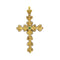 Pendentif Pendentif croix vintage en or jaune et blanc 18 carats avec émeraude 58 Facettes 33474