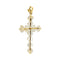 Pendentif Pendentif croix vintage en or jaune et blanc 18 carats avec émeraude 58 Facettes 33474