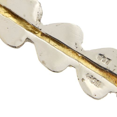 Pendentif Pendentif croix vintage en or jaune et blanc 18 carats avec émeraude 58 Facettes 33474