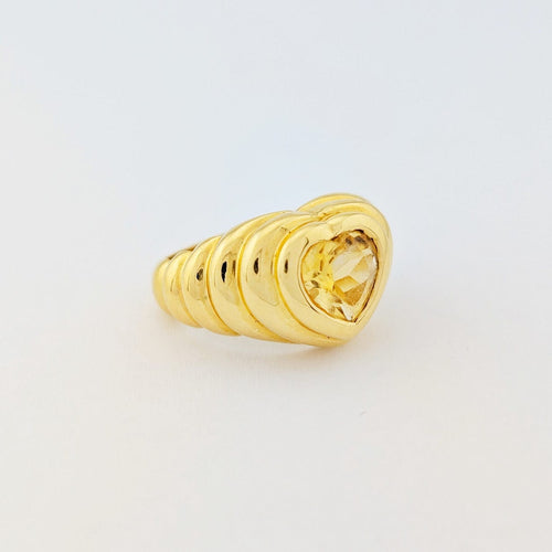 Prsten 50 Prsten se srdcem ze žlutého zlata 18 karátů a citrínu 58 Facettes 33706