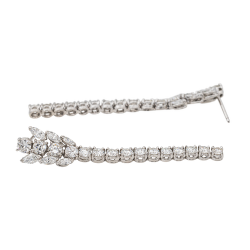 Boucles d'oreilles Boucles d’oreilles pendantes Art déco en or blanc 18 carats et diamants 58 Facettes 3376674CN