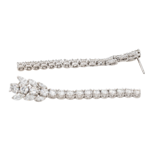 Boucles d'oreilles Boucles d’oreilles pendantes Art déco en or blanc 18 carats et diamants 58 Facettes 3376674CN