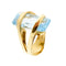 Bague Bague en or jaune 18 carats avec topaze rectangulaire 12 ct 58 Facettes 33849