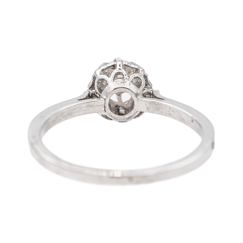 Bague 51 Bague solitaire en or blanc 18 carats avec diamant taille ancienne 58 Facettes 3387647CN
