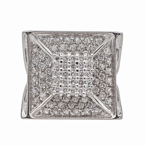 Bague 51.5 Bague pavée en or blanc 18 carats et diamants 58 Facettes 3389097CN