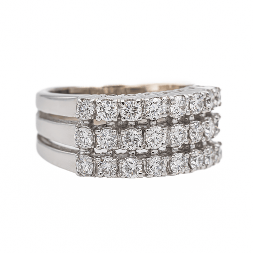 Bague 52.5 Bague demi-alliance en or blanc 18 carats et diamants 58 Facettes 3389099CN