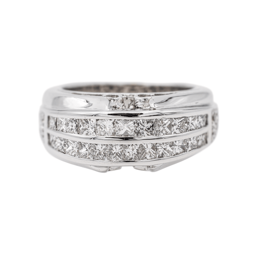Bague 51 Bague en or blanc 18 carats sertie de diamants 58 Facettes 3389100CN