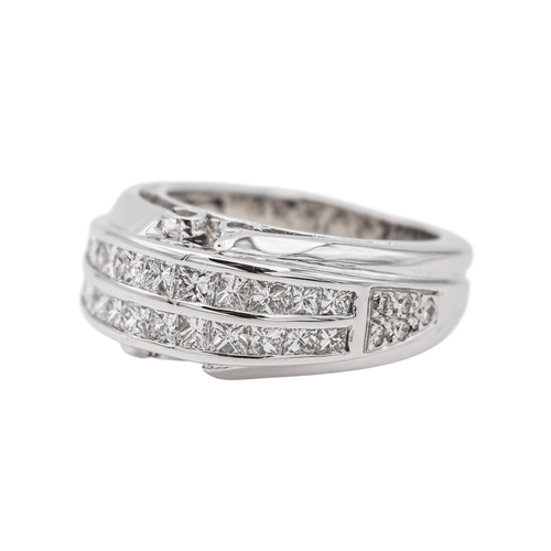 Bague 51 Bague en or blanc 18 carats sertie de diamants 58 Facettes 3389100CN
