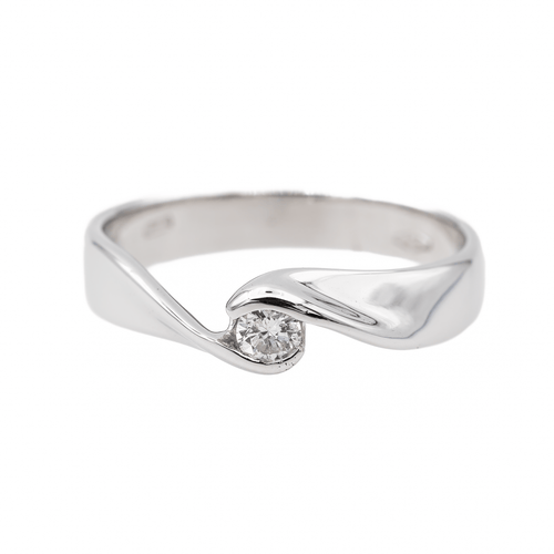 Bague 52 Bague solitaire en or blanc 18 carats avec diamant 58 Facettes 3389103CN