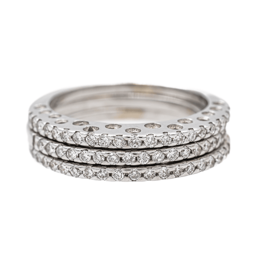 Bague 51 Lot de 3 bagues en or blanc 18 carats serties de diamants 58 Facettes 3389104CN