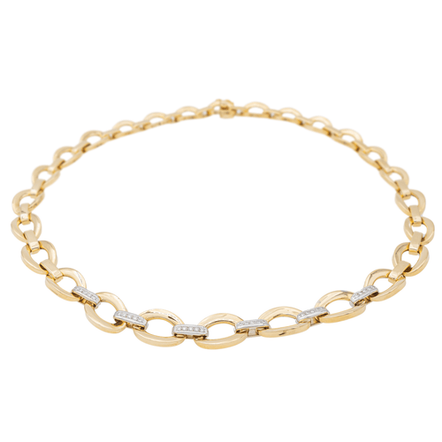Collier Collier en or jaune et blanc 18 carats avec diamants 58 Facettes 3389118CN