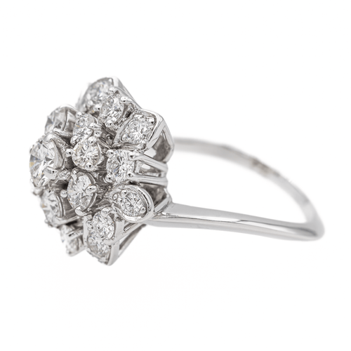 Bague 56 Bague marguerite en or blanc 18 carats et diamants 58 Facettes 3393425CN
