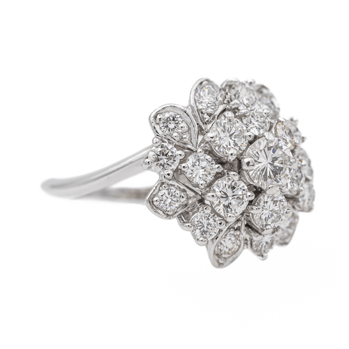 Bague 56 Bague marguerite en or blanc 18 carats et diamants 58 Facettes 3393425CN
