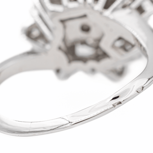 Bague 56 Bague marguerite en or blanc 18 carats et diamants 58 Facettes 3393425CN