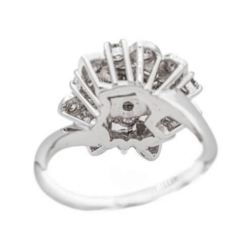Bague 56 Bague marguerite en or blanc 18 carats et diamants 58 Facettes 3393425CN