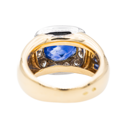 Bague 54 Bague en or jaune 18 carats avec saphir et diamants 58 Facettes 3393426CN