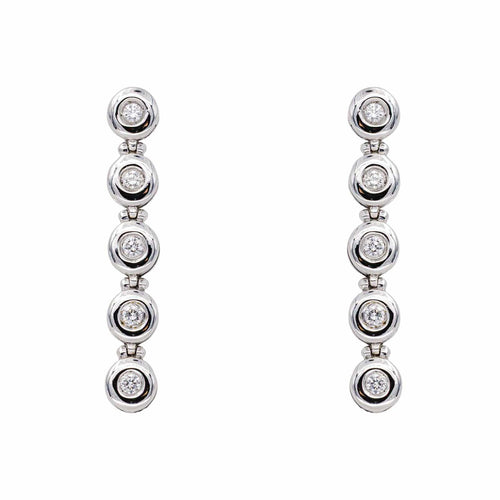 Boucles d'oreilles Boucles d’oreilles pendantes en or blanc 18 carats et diamants 58 Facettes 3394811CN