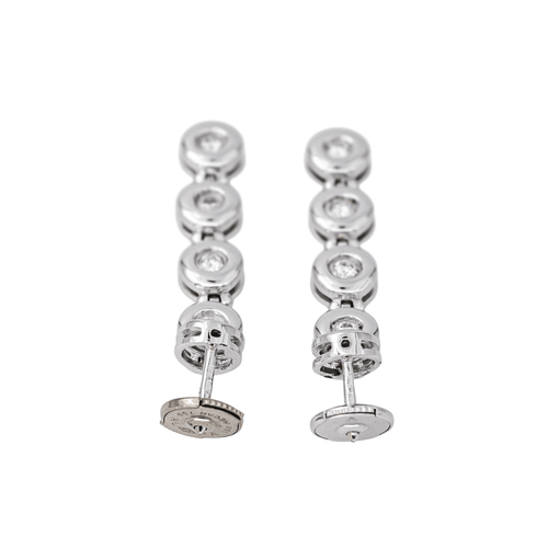 Boucles d'oreilles Boucles d’oreilles pendantes en or blanc 18 carats et diamants 58 Facettes 3394811CN