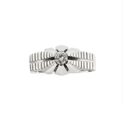 Bague Bague solitaire - Diamant 0,20 ct en or blanc 18 kt 58 Facettes 33986