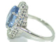 Bague 57 Bague entourage saphir de Ceylan ovale en platine et diamants 58 Facettes 1