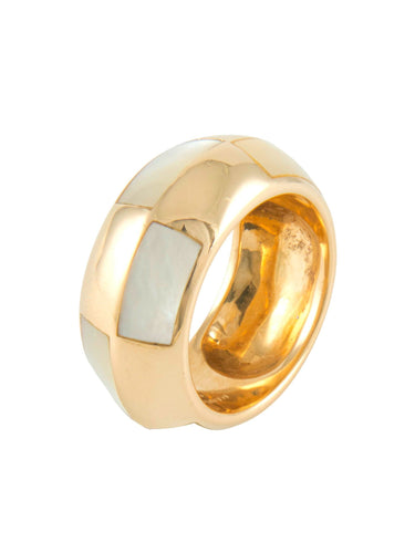 Bague 50 Mauboussin - Bague vintage en or jaune 18k et nacre 58 Facettes 210037