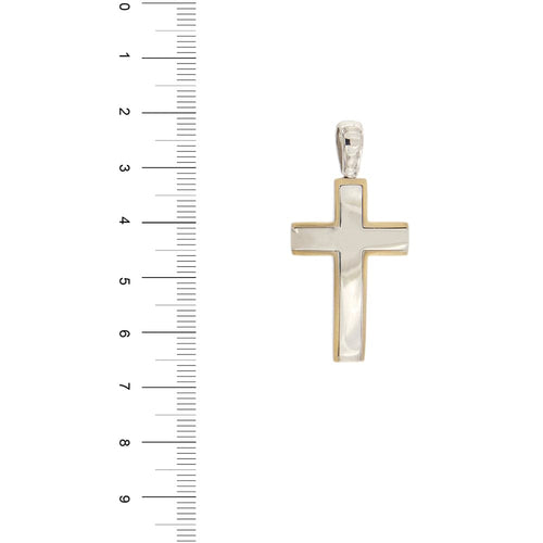 Pendentif Pendentif croix en or blanc et or jaune 18 ct 58 Facettes 34785