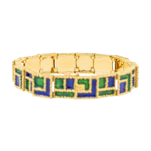 Bracelet Fred - Bracelet en or jaune 18 carats et émail vert et bleu 58 Facettes 3402309CN