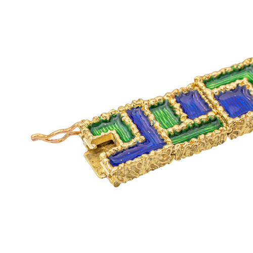 Bracelet Fred - Bracelet en or jaune 18 carats et émail vert et bleu 58 Facettes 3402309CN