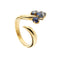 Bague 54 Bague ouverte en or jaune 18 ct avec saphirs 58 Facettes 34048