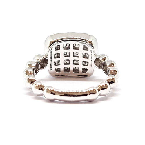 Ring 53 Pavé-ring i 18 karat hvidguld og diamanter 58 Facettes