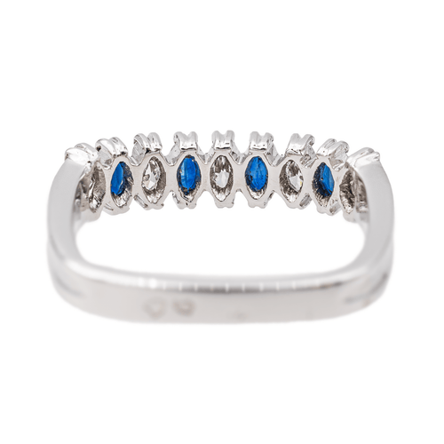 Bague 50 Bague en or blanc et platine saphirs et diamants 58 Facettes 3417085CN