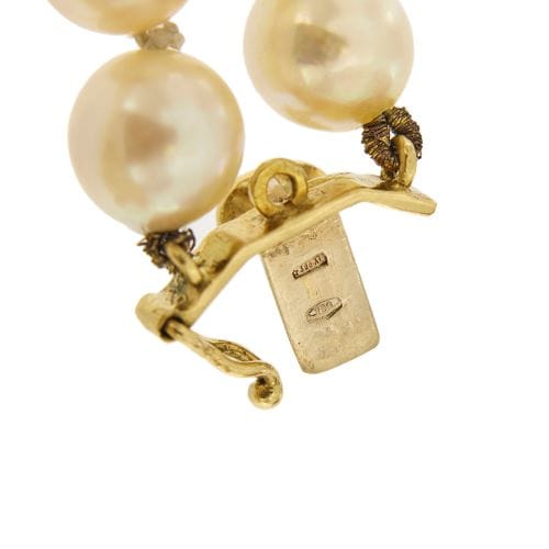 Collier Collier - Deux rangs de perles d’eau salée et fermoir en or jaune 18 ct 58 Facettes 34189