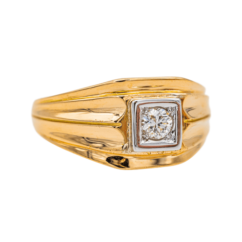 Bague 58.5 Bague tank sertie d’un diamant en or rose 18 carats 58 Facettes 3437192CN