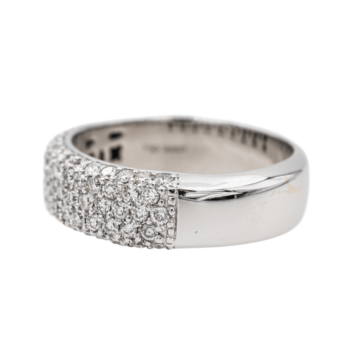 Bague 54 Bague bandeau en or blanc 18 carats pavée de diamants 58 Facettes 3440604CN