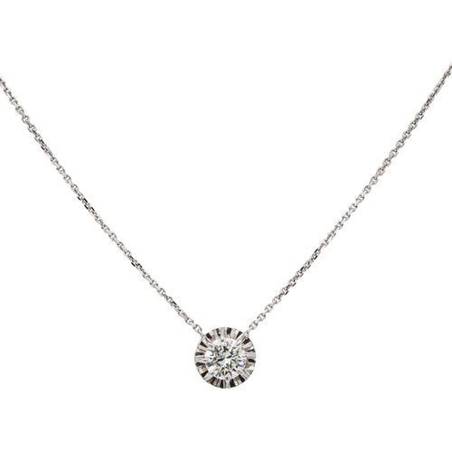 Collier Collier en or blanc 18 carats avec diamant taille brillant 58 Facettes 3440606CN