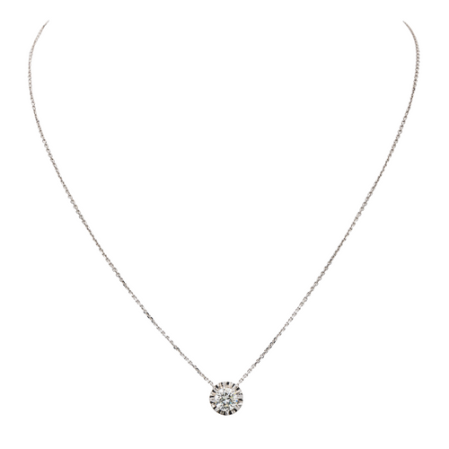 Collier Collier en or blanc 18 carats avec diamant taille brillant 58 Facettes 3440606CN