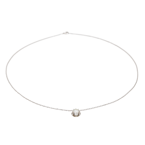 Collier Collier en or blanc 18 carats avec diamant taille brillant 58 Facettes 3440606CN