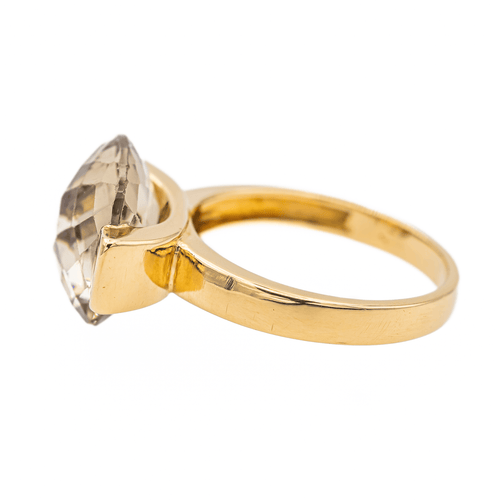 Bague 53 Bague solitaire en or jaune 18 carats sertie d’un quartz fumé 58 Facettes 3443077RV