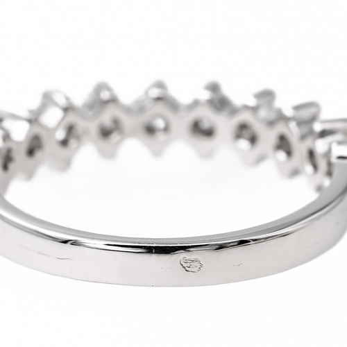 Bague 55 Bague demi-alliance en or blanc 18 carats et diamants 58 Facettes 3447715CN