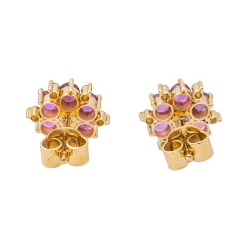 Boucles d'oreilles Boucles d’oreilles puces en or jaune 18 carats rubis et diamants 58 Facettes 3455903CN