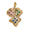 Pendentif Pendentif en or jaune et blanc 18 carats serti de diamants et pierres 58 Facettes 3462664CN