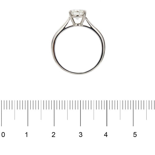 Bague 52 Bague solitaire - Diamant 0,98 ct en or blanc 18 kt 58 Facettes 34732