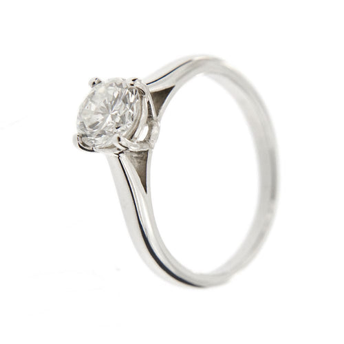 Bague 52 Bague solitaire - Diamant 0,98 ct en or blanc 18 kt 58 Facettes 34732