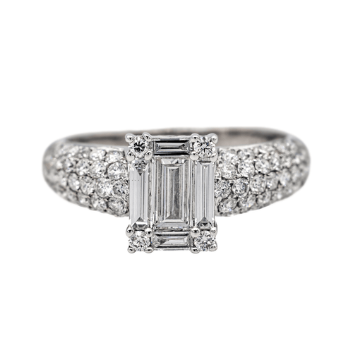 Bague 50 Bague en or blanc 18 carats et diamants 58 Facettes 3477502CN