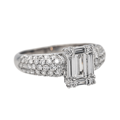 Bague 50 Bague en or blanc 18 carats et diamants 58 Facettes 3477502CN